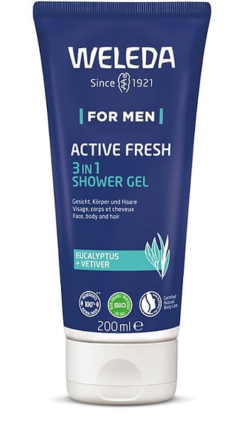 Men Active Fresh 3in1 Shower Gel (Eucalyptus + Vetiver, 3 σε 1 Αφροντούς για τον άνδρα)